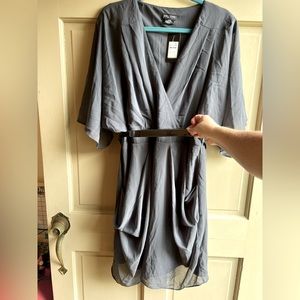 NWT City Chic Gray/Slate Wrap Dress size 18